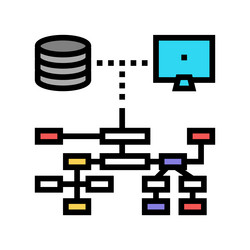 relational database color icon vector image
