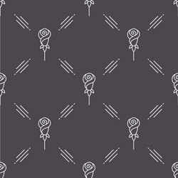 rose seamless pattern minimal line style rhombus vector image