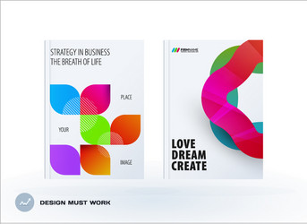 set of design brochure abstract annual report vector image