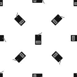 tag with bar code pattern seamless black vector image