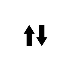 Two arrows up and down data network flat icon vector