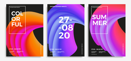 abstract design templates with 3d flow shapes vector image