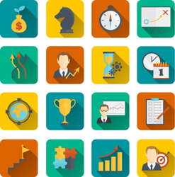 Business strategy planning icon flat Royalty Free Vector