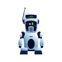 cyber hero with antenna on head isolated robot bot vector image