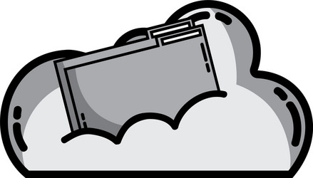 graycale cloud data with digital folder file vector image