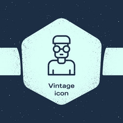 grunge line nerd geek icon isolated on blue vector image
