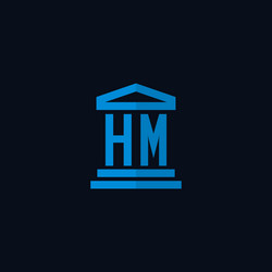 hm initial logo monogram with simple courthouse vector image