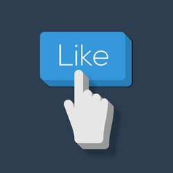 like us button with hand shaped cursor vector image
