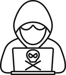 Modern hacker icon outline style vector