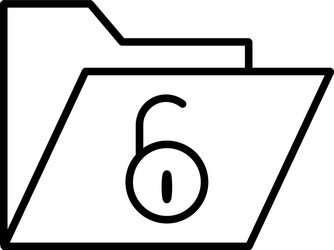 unlock folder icon from user interface outline vector image