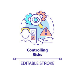 Controlling risks concept icon vector