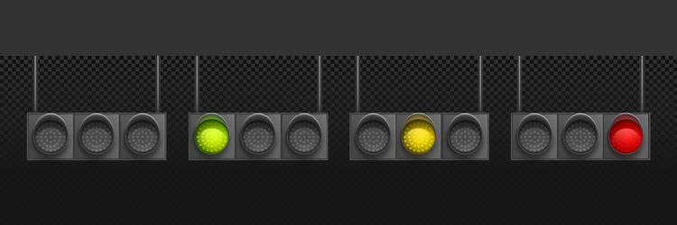 Set Red Yellow Green Traffic Light Icon Royalty Free Vector
