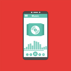 media player application app template with flat vector image