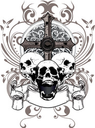 Skull Crossbones Emblem Vector Image