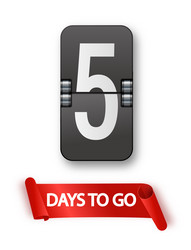 5 days to go icon set countdown of remaining vector image