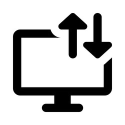 a desktop computer is utilized for data transfer vector image