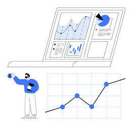 data analyst presenting insights with graphs vector image