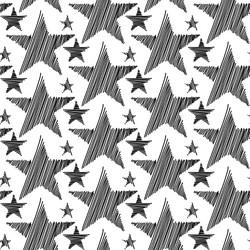 Doodle hand drawn stars seamless pattern vector