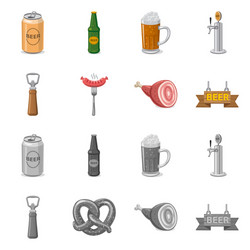 isolated object pub and bar symbol set vector image