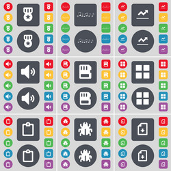 media note graph sound sim card apps survey bug vector image