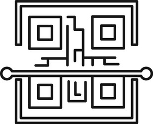 scan qr code icon outline style vector image