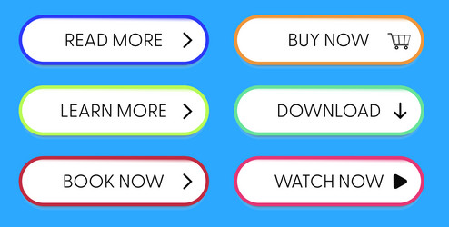 set of modern buttons for web site and ui vector image