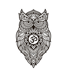 Zen Owl Mandala Art Vector Image