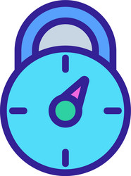 Password combination lock icon outline vector