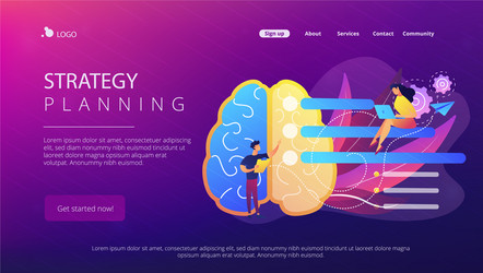 Strategy planning landing page vector