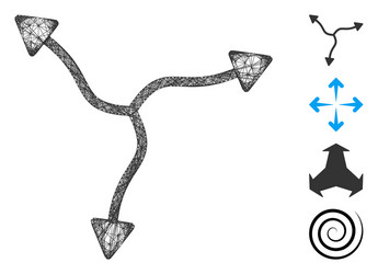 curve arrows web mesh vector image