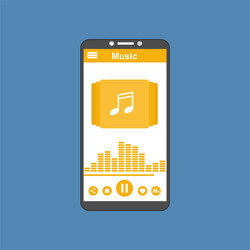 media player application app template with flat vector image