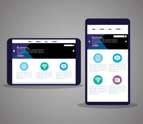 mockup responsive web concept website development vector image