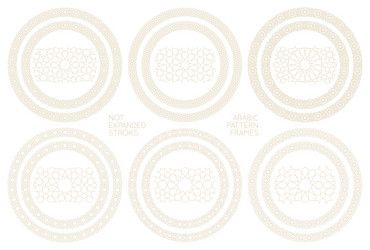 seamless circle frame pattern in authentic arabian vector image