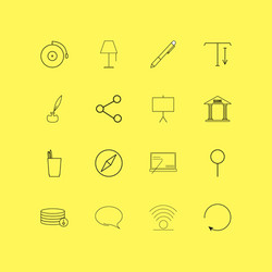 essential linear icon set simple outline icons vector image