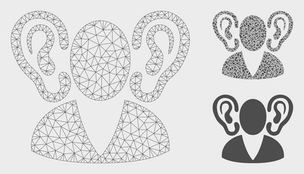 listener mesh 2d model and triangle mosaic vector image