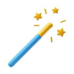 magic wand 3d realistic style rendering vector image