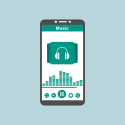 media player application app template with flat vector