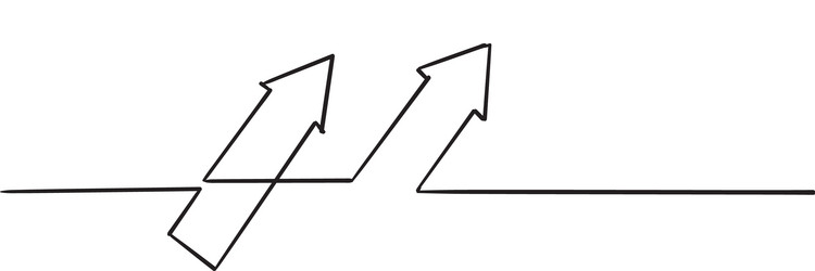 Continuous line drawing multiple arrows vector