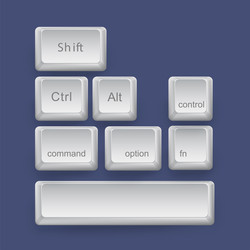 ctrl alt shift 3d keyboard buttons with shadow vector image