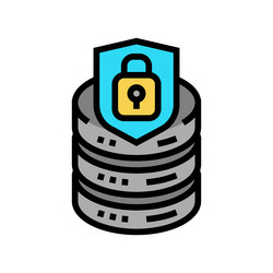 Data access control database color icon vector