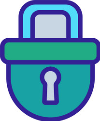 Secret lock icon outline vector