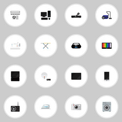 Set of 16 editable tech icons includes symbols vector