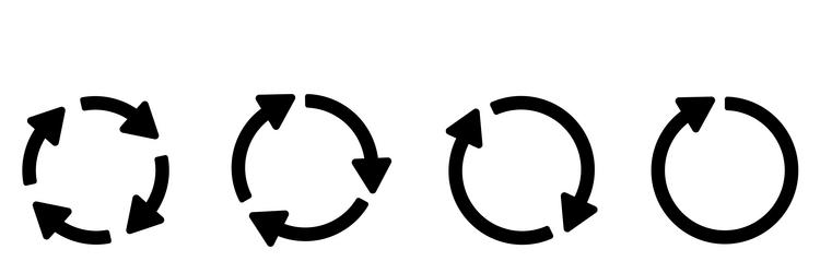 set of circle arrow icons refresh and reload vector image