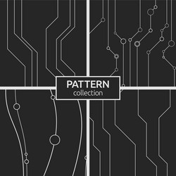 set of four abstract seamless pattern with lines vector image