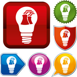 set shiny icon series on buttons lightbulb vector image