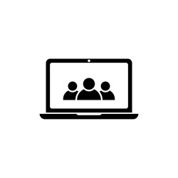 Video conference icon in flat style vector