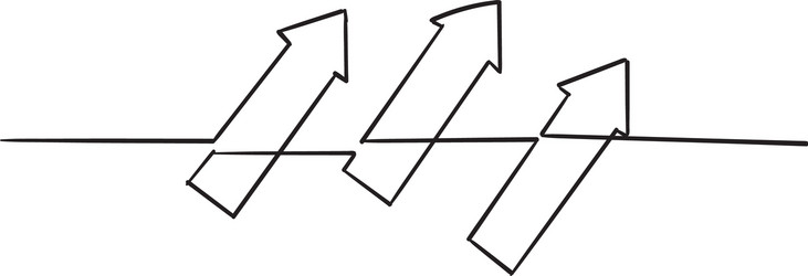 Continuous line drawing multiple arrows vector