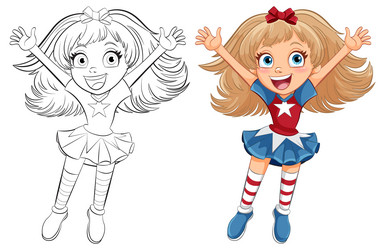 Happy Girl Cartoon Character Vector Image