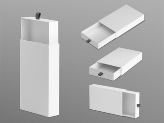 white empty open slide box with ribbon puller vector image