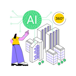 ai-driven 3d modeling abstract concept vector image